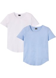 Slub T-shirt (set van 2), slim fit, RAINBOW