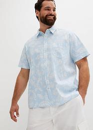 Overhemd met linnen en korte mouwen, regular fit, bpc bonprix collection