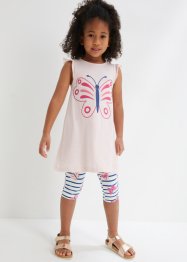 Meisjes jersey jurk en 3/4 legging met biologisch katoen (2-dlg. set), bpc bonprix collection