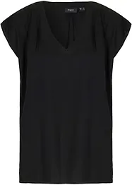Blouse met V-hals en korte mouwen, bonprix