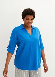 Blouse met linnen en 3/4 mouwen, bonprix