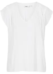 Blouse met V-hals en korte mouwen, bonprix