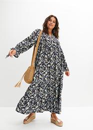 Gedessineerde maxi jurk van viscose, korte maten, BODYFLIRT
