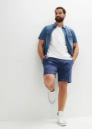 Spijkeroverhemd met korte mouw van biologisch katoen, slim fit, bonprix