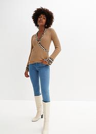 Trui in wikkellook met luipaard details, BODYFLIRT boutique