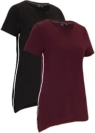 T-shirt met puntige onderrand (set van 2), bonprix