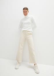 Wijde twill broek met high-waist comfortband, bpc bonprix collection