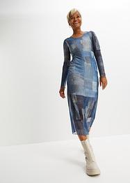 Maxi jurk in patchwork look, RAINBOW