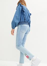 Meisjes spijkerblouse met ruches, bpc bonprix collection