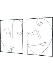 Wanddecoratie met gezichten (set van 2), bpc living bonprix collection