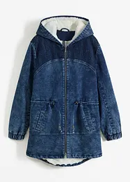 Denim parka met teddy, bonprix