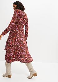 Jersey jurk met V-hals en strikceintuur, bpc bonprix collection