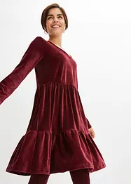 Mini jurk van elastisch fluweel, bonprix
