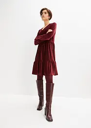 Mini jurk van elastisch fluweel, bonprix
