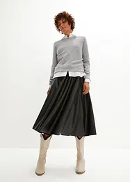 Imitatieleren midi rok, bonprix