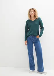 Essential geribde trui van milano knit wear met V-hals, bonprix