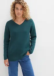 Essential geribde trui van milano knit wear met V-hals, bonprix