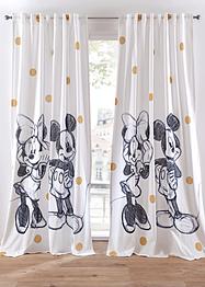 Disney Minnie en Mickey Mouse gordijn van biologisch katoen (1 stuk), Disney
