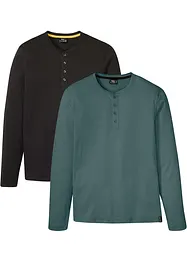 Henley shirt met comfort fit (set van 2), bonprix