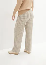 Stretch broek met pied-de-poule, wide leg, bonprix