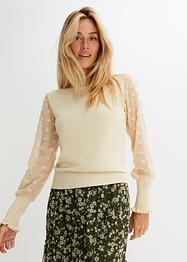 Trui met organza mouwen, BODYFLIRT
