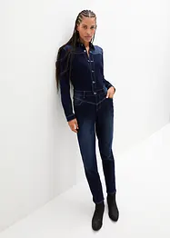 Stretch thermo jeans jumpsuit met zachte voering, John Baner JEANSWEAR