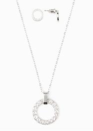 Ketting en oorstekers met zirkonia (3-dlg. set), bpc bonprix collection