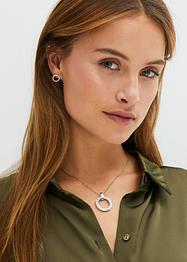 Ketting en oorstekers met zirkonia (3-dlg. set), bpc bonprix collection