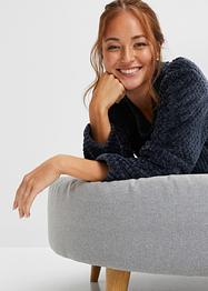 Fleece pyjama met breipatroon en applicatie (2-dlg.), bpc bonprix collection