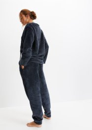 Fleece pyjama met breipatroon en applicatie (2-dlg.), bpc bonprix collection