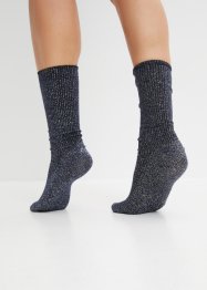 Geribde sokken (4 paar) van glittergaren, bpc bonprix collection