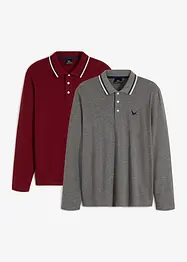 Poloshirt, lange mouw (set van 2), bonprix