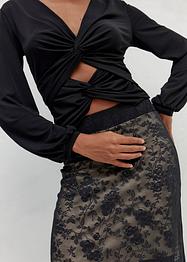 Shirt met cut-out en twist, RAINBOW