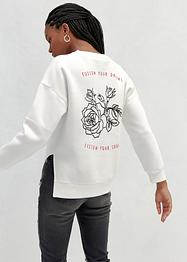 Sweater met cut-out en tekstprint, RAINBOW