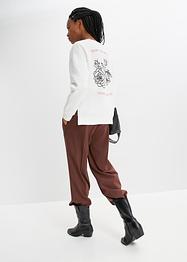 Sweater met cut-out en tekstprint, RAINBOW