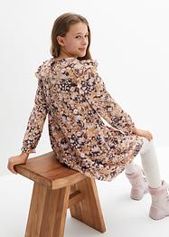 Meisjes jersey jurk met volants, bpc bonprix collection