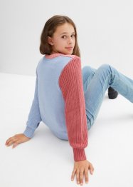 Meisjes gebreide trui met colourblocking, bpc bonprix collection