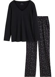 Pyjama met glanzende print (2-dlg.), bpc bonprix collection