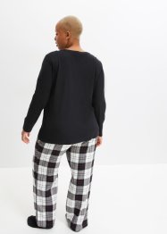 Pyjama met flanellen broek en cadeauzakje (3-dlg. set), bpc bonprix collection
