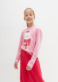 Meisjes longsleeve met kerstprint (set van 2), bpc bonprix collection