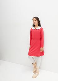 Meisjes jersey jurk met kraag en lange mouwen, bpc bonprix collection