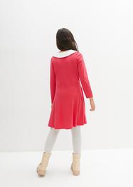 Meisjes jersey jurk met kraag en lange mouwen, bpc bonprix collection