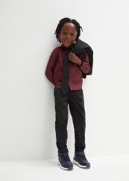 Jongens stretch broek, overhemd met lange mouwen en stropdas (3-dlg. set), bpc bonprix collection