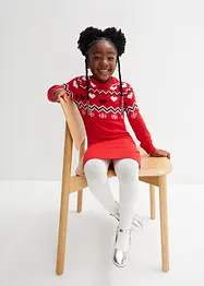Meisjes gebreide jurk met Noors patroon, bonprix
