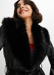 Imitatieleren jas met fake fur, BODYFLIRT