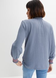 Oversized blouse van mousseline met contrastnaden, RAINBOW