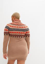 Gebreide jurk met Noors patroon, BODYFLIRT boutique