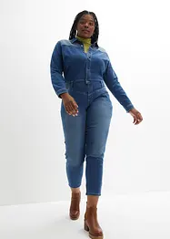 Stretch thermo jeans jumpsuit met zachte voering, John Baner JEANSWEAR