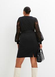 Jersey jurk met kanten mouwen, BODYFLIRT