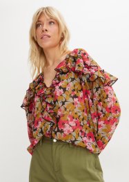 Chiffon blouse met ruches, RAINBOW